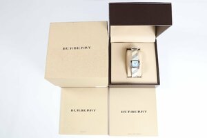 ★BURBERRY バーバリー BU4312 ブルーシェル チェック柄ベルト クオーツ レディース 腕時計 箱ケース付き 1968-TE