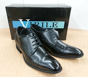 1★未使用展示品★VIRILE/ビリレ ビジネスシューズ No,7880 BLK/ブラック ヒールアップ 日本製 本革 撥水 メンズ 紐タイプ 26.5cm