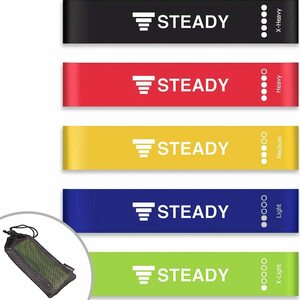 STEADY ST103　トレーニングチューブ 強度の違う5本セット 収納バッグ 