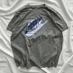 半袖Tシャツ NIKE ナイキ スウッシュ 半袖 古着 グレー プリント XXLサイズ 送料込 オーバーサイズ