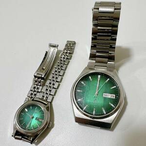 【TOA-5510】 1円～ SEIKO TYPEⅡ タイプ2 7123 CITIZEN 7000 セイコー シチズン メンズ レディース 腕時計 緑 グリーン デイデイト 保管品