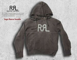 ■ RRL logo fleece hoodie ダブルアールエル ロゴ フリース フーディ (L) ■