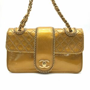 CHANEL シャネル ココマーク ラグジュアリー ライン マトラッセ ヴィンテージ チェーン ショルダー バッグ ゴールド 良品 a809