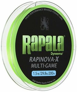 Rapala(ラパラ) PEライン ラピノヴァX マルチゲーム 200m 1.5号 29.8lb 4本編み ライムグリーン RLX200M15L