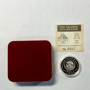 メキシコ　1998 THE TOLTECS COLLECTION 2ペソ銀貨　ケース付き　no.1