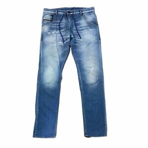 DIESEL ディーゼル KROOLEY-X-T JOGGJEANS ジョグジーンズ ウエスト紐 ストレッチ スリム イージー デニムパンツ size.W32 インディゴ