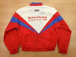 Fire stone ファイヤーストーン★サイン入り レーシングジャケット L★古着 ナイロンジャケット★ジャンパー ブルゾン★p