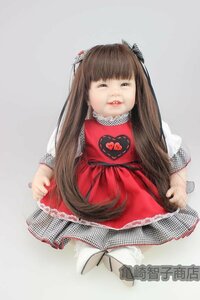 リボーンドール リアル 赤ちゃん人形 トドラードール ベビードール 55cm 高級 かわいい 笑顔 ロングヘアー ドレス
