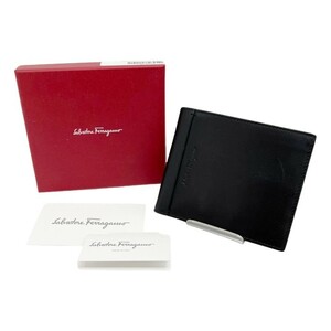 ◆◆ Salvatore Ferragamo サルヴァトーレフェラガモ 財布 2つ折り財布 ネイビー やや傷や汚れあり