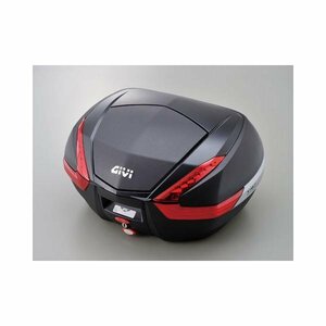 デイトナ GIVI バイク用 リアボックス モノキー 47L V47NN 未塗装ブラック(カーボン調パネル) レッドレンズ 92471