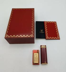 HH21◇＜火花/着火未確認＞ガスライター ジャンク Cartier カルティエ ボルドーカラー 喫煙具 喫煙グッツ 現状品◇