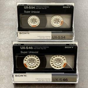 1991BT ソニー UX-S 46 54分 ハイポジ 2本 カセットテープ/Two SONY UX-S 46 54 Type II High Position Audio Cassette