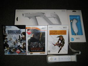 ★Wii＿＿＿バイオハザード シリーズ 2点+リンクのボウガントレーニング+Wiiザッパー+Wiiリモコン+Wiiモーションプラス+ヌンチャク＿＿＿