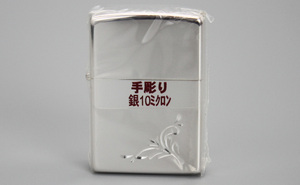 【未使用品・長期保管品】希少品 Zippo 手彫り 銀10ミクロン F 07 BRADFORD.PA.