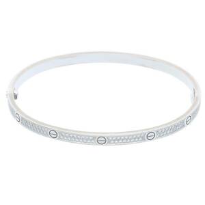 カルティエ Cartier LOVE BRACELET PAVE DIAMONDS SM/ラブブレス サイズ:18 K18WG PAVEダイヤブレスレット 中古 SS13