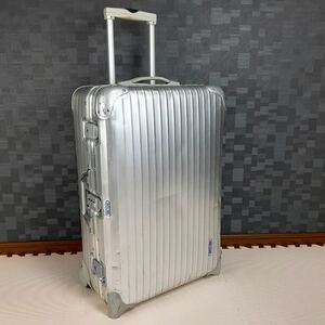 廃盤【美品】青ロゴ RIMOWA リモワ TOPAS トパーズ 63L 2輪 Jumbo Trolley トローリー シルバー チェックインM アルミ キャリーケース