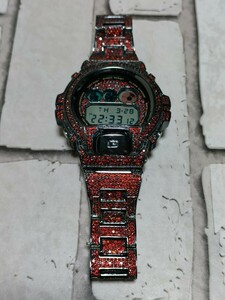 レア。レッドストーン　ベゼル、ベルト、内張フルカスタム　CASIO G-SHOCK DW-6900 バックライト写真あり