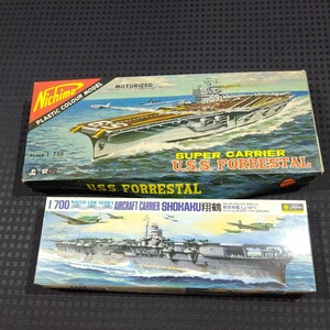 ニチモ 1/750 U.S.S. CVA 59 フォレスタル モーターライズ 航空母艦 フジミ 1/700 翔鶴 難アリキット2点セット