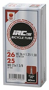 IRC TIRE (アイ・アール・シー) 自転車 チューブ HE 26 × 1.25-1.50・WO 25 × 1 3/8 仏式バルブ40mm