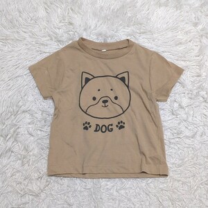 【送料無料】西松屋　半袖　Tシャツ　90cm　犬　ベージュ　ベビー　子供服