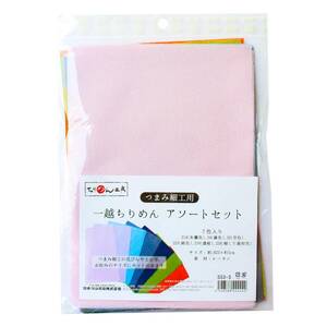 日本紐釦貿易 NBK つまみ細工用 一越ちりめん アソートセット 7色入り(214朱鷺色、24藤色、20空色、223鈍色、210濃紺、226柳、