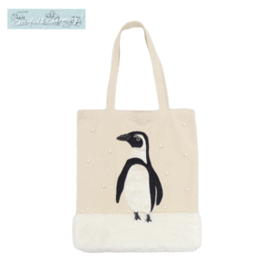 MUVEIL × 東山動植物園 アニマルトートバッグ アイボリー ペンギン パール キャンバス エコファー ’22年商品