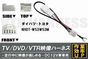 走行中に映像が楽しめる TOYOTA DAIHATSU トヨタ ダイハツ NHDT-W53W53M 対応 TV DVD VTR 映像ハーネス ケーブル コード DC12V 車専用