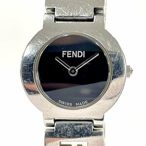 【1円スタート】FENDI フェンディ 3050L オロロジ SS ブラック文字盤 クオーツ レディース腕時計 263110