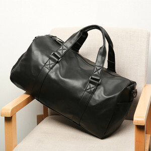 PUレザーボストンバッグ ショルダーバッグ 旅行バッグ ビジネスバッグ 男性用 通勤鞄 書類かばん　黒　大容量