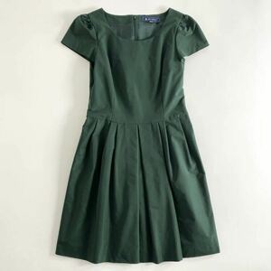 49d5 M’S GRACY エムズグレイシー フレンチスリーブ ワンピース 40 グリーン ドレス 日本製 dress one piece