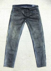 極上:ディーゼル.THOMMER CB-NE テーパード ジョグジーンズ 32(JOGG JEANS/イタリア製/コーティング加工/スウェット デニム/W86股下75)