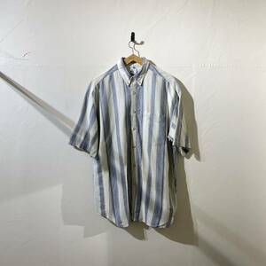 vintage euro cotton stripe shirt ヨーロッパ古着 デザインシャツ ストライプシャツ ビンテージ コットンシャツ 半袖シャツ 80s 90s