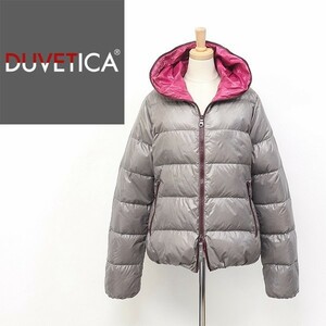 【T558】◆DUVETICA/デュベティカ Wジップ フーデッド ダウン ジャケット グレー 42