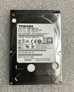 東芝 TOSHIBA製 内蔵ハードディスク HDD 1TB 2.5インチ SATA MQ01ABD100 5400rpm 8MB 9.5mm厚 【健康状態:注意】ジャンク品