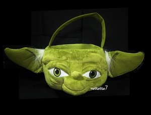 ☆STAR WARS☆SW☆YODA☆スターウォーズ☆ヨーダ☆フェイス型☆小物入れ☆バスケット☆ぬいぐるみタイプ☆顔☆バッグ☆ハロウィーン