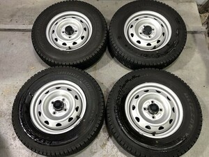 ★保管袋付★(WW5J093)鉄ホイール 13x4.50B 4穴 100 + BRIDGESTONE BLIZZAK VL1 165R13 6PR 2022年 スタッドレス 冬タイヤ 送料無料