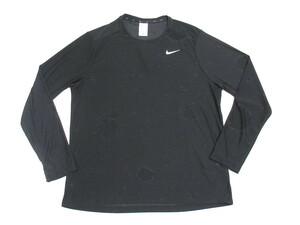 NIKE L/S Tシャツ ダメージ風 黒 ブラック XL ナイキ 長袖 シャツ トレーニング ワークスト ランニング DRI-FIT DX0887-010