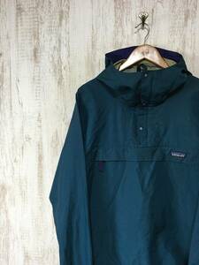 391☆【ヴィンテージ アノラックパーカー】patagonia パタゴニア 緑系 M