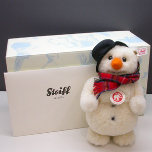 S3610☆☆Steiff シュタイフ スノーマン 雪だるま SNOWMAN テディベア ぬいぐるみ 2009年 1500体限定 21cm 036101