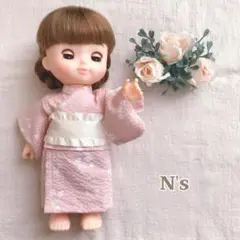 ソラン♡メルちゃん ベビーピンクのチェリー浴衣