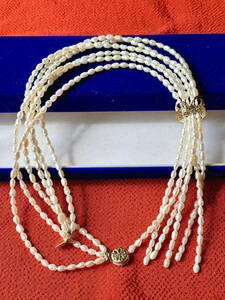 真珠ネックレス　パールネックレス　3連 本真珠