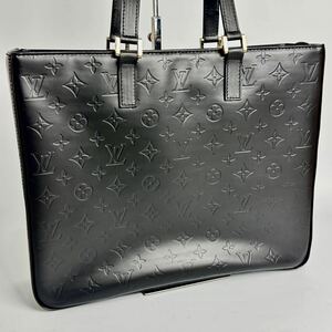 1円 極美品 LOUIS VUITTON ヴェルニ コロンバス ビジネスバッグ ハンドバッグ ルイヴィトン モノグラム トートバッグ マットブラック 1c7