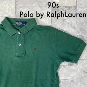 90s Polo by Ralph Lauren ポロラルフローレン ラルフローレン ポロシャツ 半袖 刺繍ロゴ ポニー ナイガイ サイズM 玉FL3032