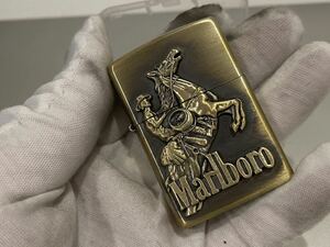 1円 ZIPPO ライター マルボロ Marlboroジッポ Zippoオイルライター真鍮製 中古品 喫煙グッズ ジッポー 火花確認済R67546