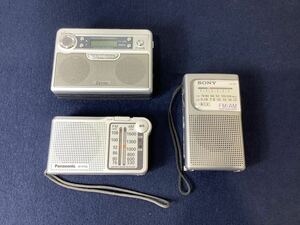 Panasonic SONY ZETTO RF-P155 ICF-P21 FM AM コンパクトラジオ ポータブルラジオ ラジオ ラジカセ　3点まとめ　現状品　YA042610