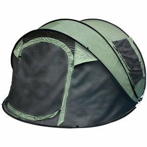 簡単組み立て！ ワンタッチ式 ドーム型 テント 3人から4人用！ キャンプ アウトドア ワンタッチテント ドームテント グリーン 緑 簡易