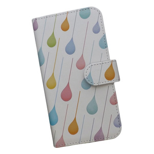 iPhone15 Pro　スマホケース 手帳型 プリントケース 雨 レイン パターン画 おしゃれ