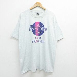 XL/古着 フルーツオブザルーム 半袖 ビンテージ Tシャツ メンズ 90s ハードコア キャンプ 大きいサイズ クルーネック グレー 霜降り 24feb2