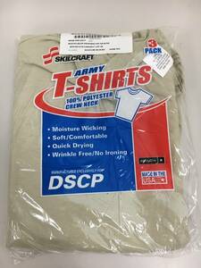 未使用品 DSCP アーミーTシャツ 3枚入り ラージサイズ Lサイズ デザートサンド SKILCRAFT 米軍放出品　管理A