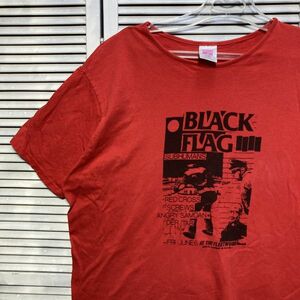 1スタ 最落無し AENU ブラックフラッグ BLACK FLAG ポリスストーリー バンド Tシャツ 赤 90s 00s Y2K VINTAGE ビンテージ 古着